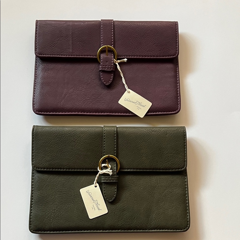 Universal Thread Purple and Green Clutches